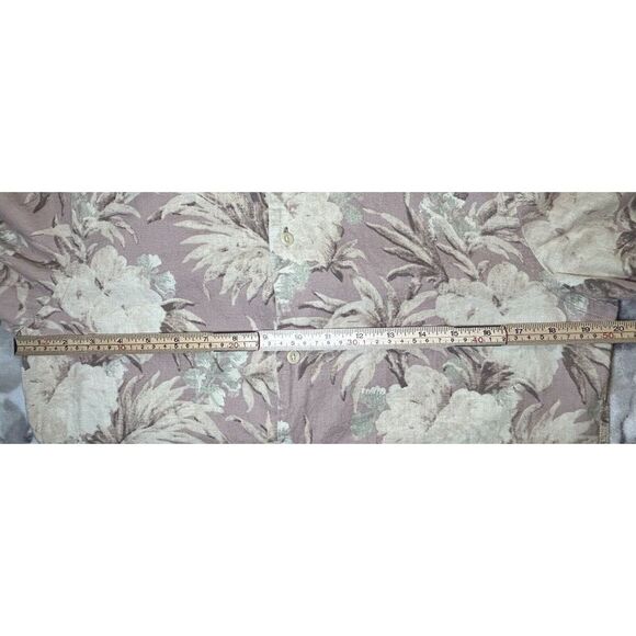 AllSaints Men's Small Short Sleeve Floral Linen Blend Button Up Laysan Shirt - Picture 10 of 11